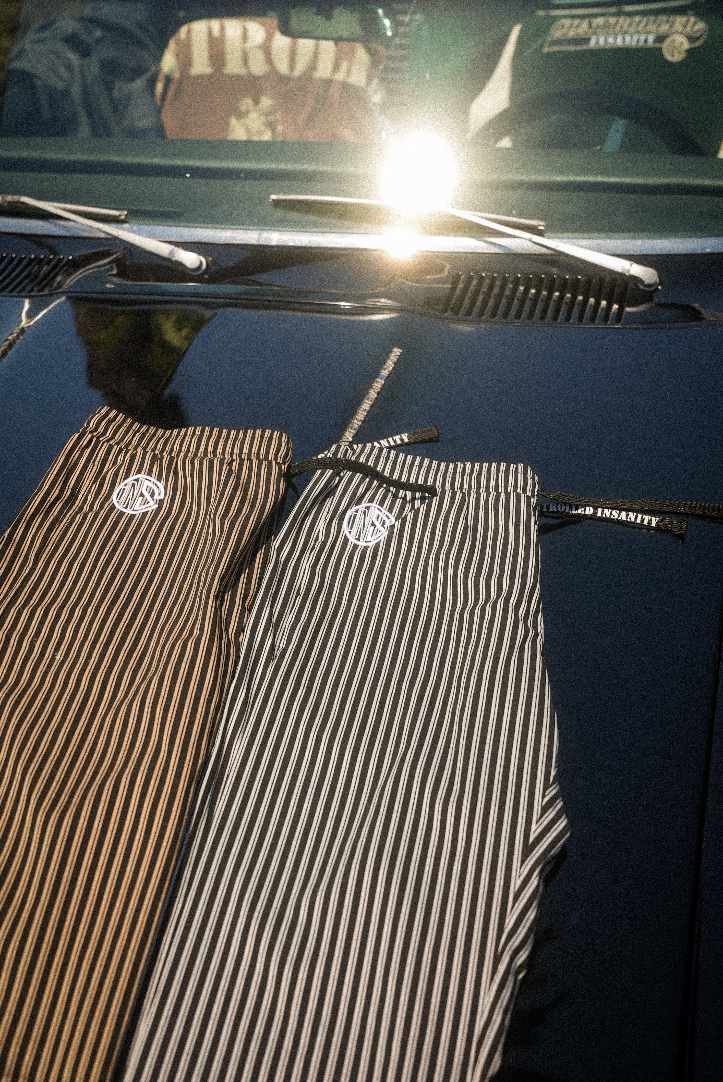 Onyx Black Pinstripe Sweatpants - Image 3