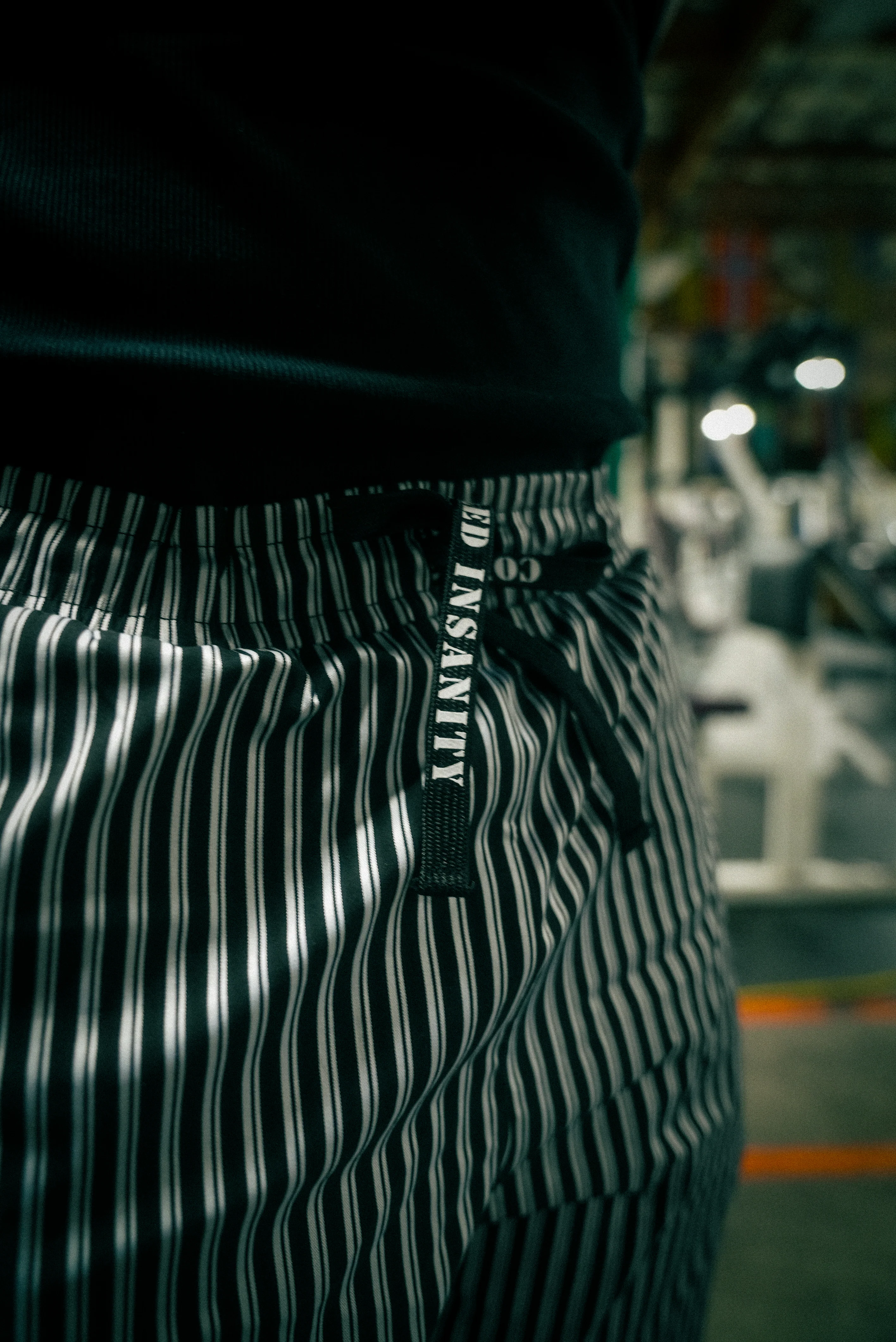 Onyx Black Pinstripe Sweatpants - Image 4