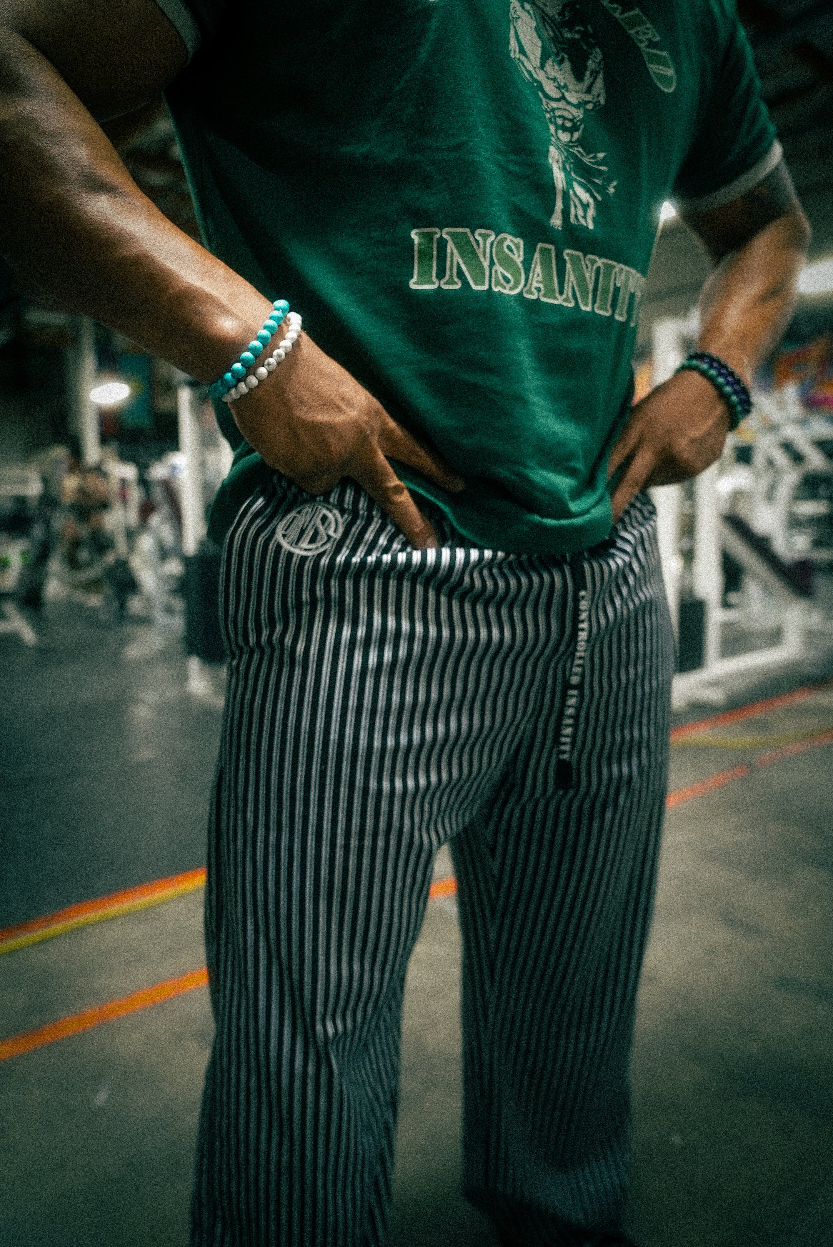 Onyx Black Pinstripe Sweatpants - Image 5