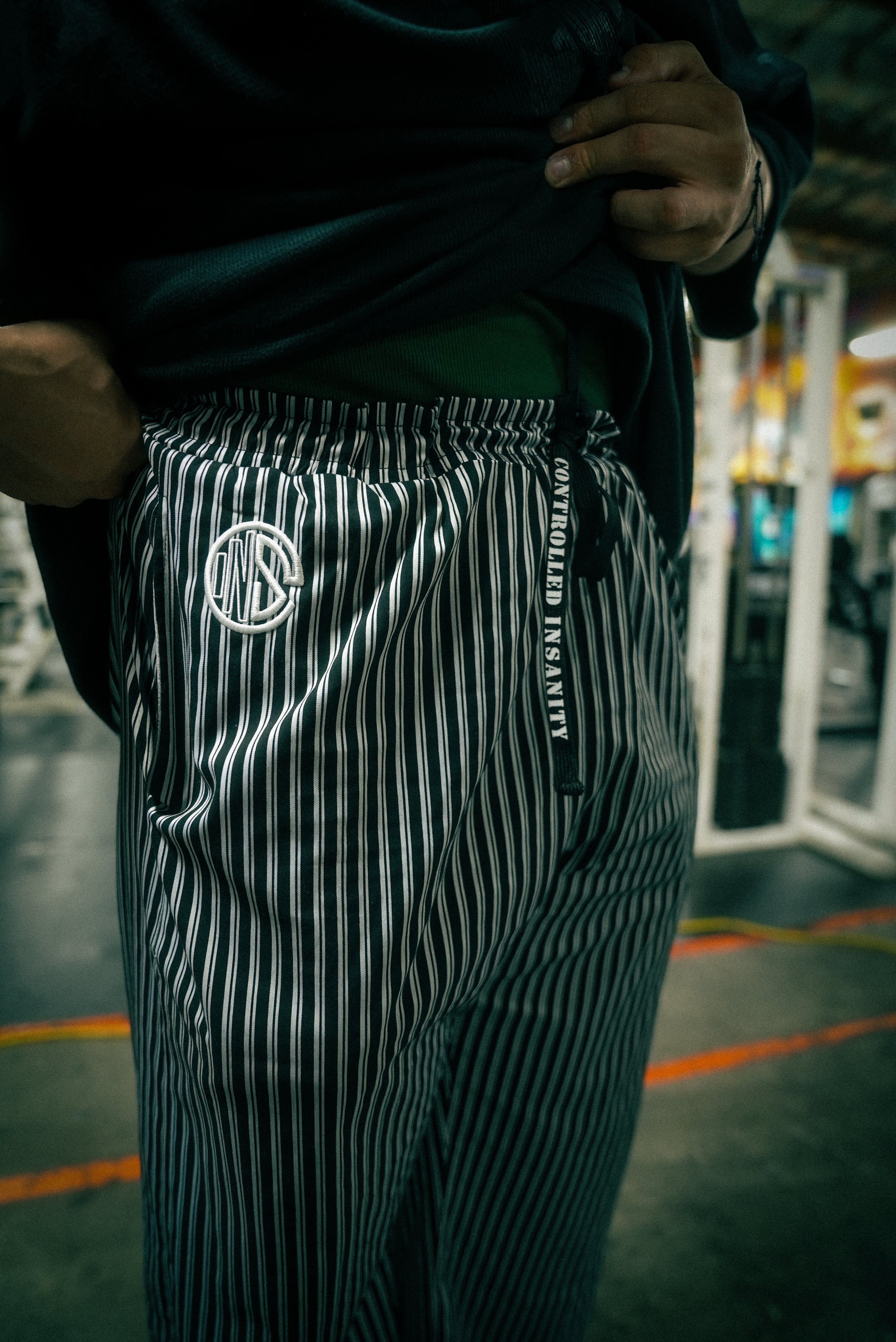 Onyx Black Pinstripe Sweatpants - Image 6